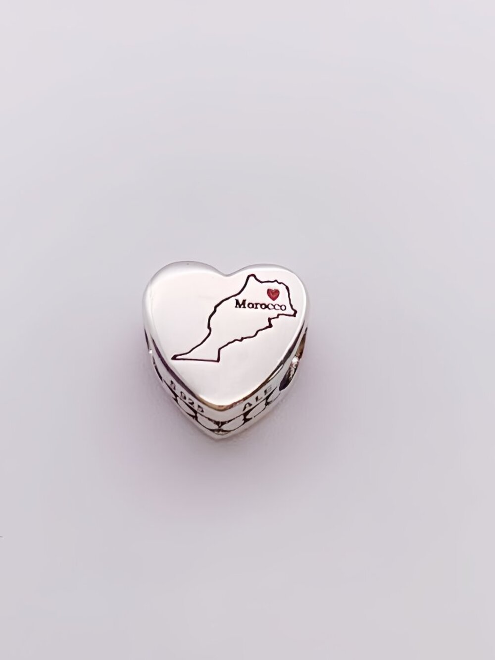 Pandora Morocco Map Charm Heart Bead Charm S925 Silver